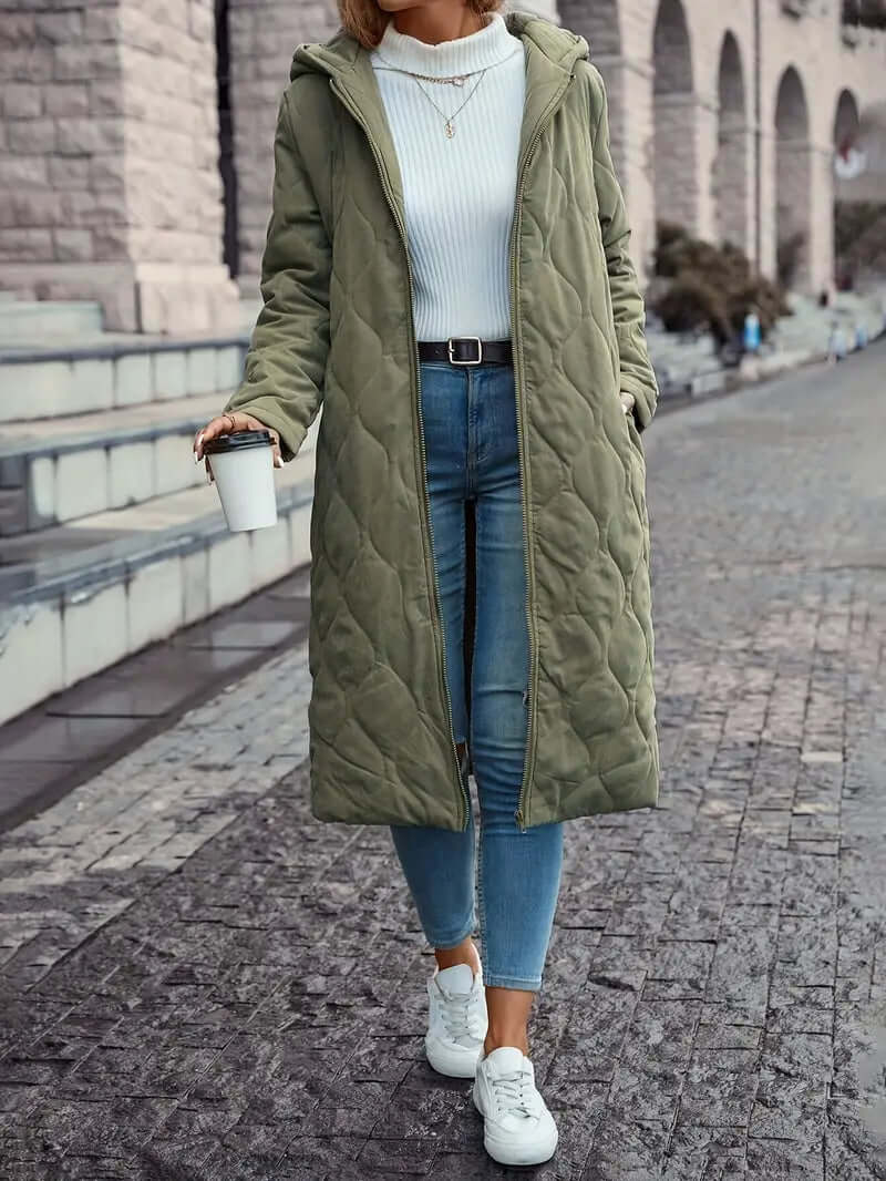 Women's Quilted Down Coat with Hood