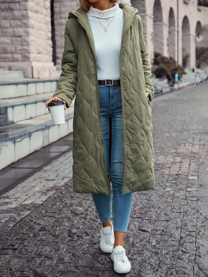Women's Quilted Down Coat with Hood