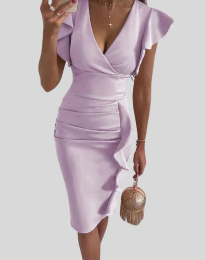Women's Bodycon Dress with Ruffles