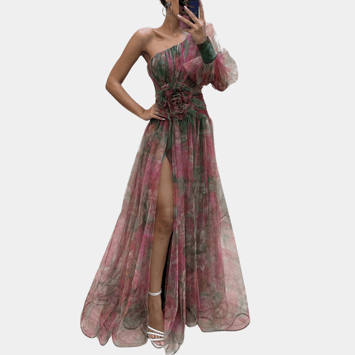 Elegant One-Shoulder Maxi Dress