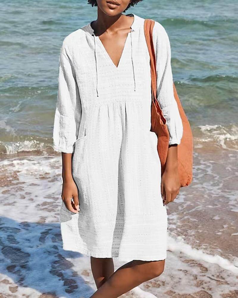 Women's Longline Button-Down Shirt Dress