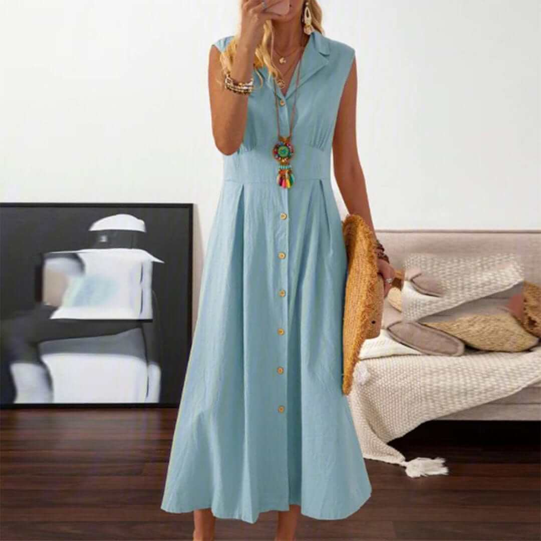 Flowing Maxi Dress - Premium Polyester