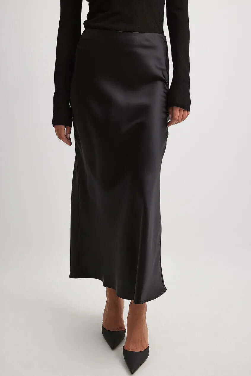 Satin Maxi Skirt - Flowing A-Line