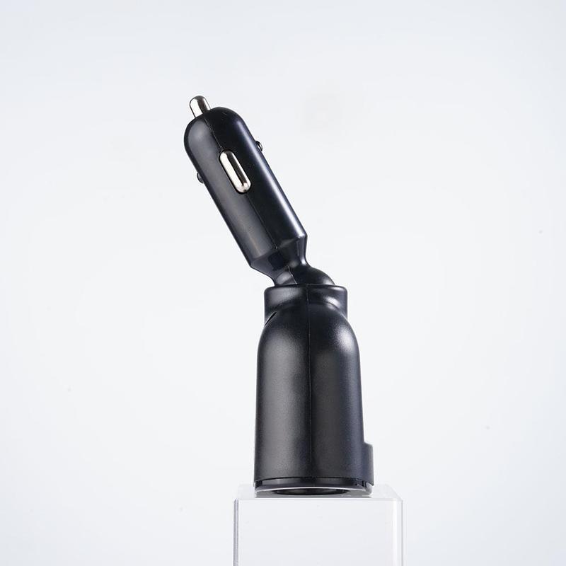 Car cigarette lighter USB charger splitter with dual ports, blue light, and voltage display for versatile 12V-24V vehicle use