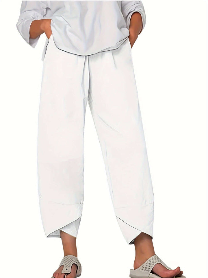 Women's Cropped Wide-Leg Trousers