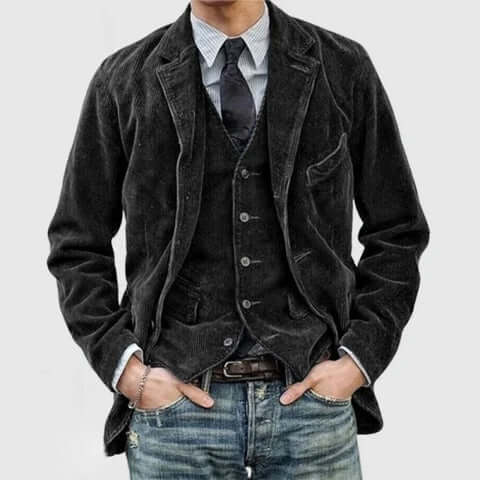 Corduroy Blazer & Vest Set for men