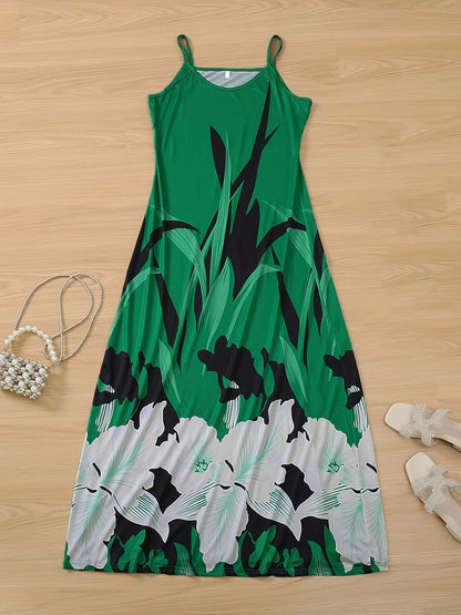 Floral Print Spaghetti Strap Dress