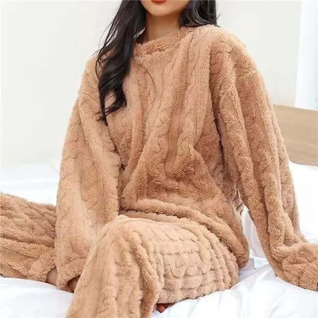 Women's Fleece Pyjama Set - Soft Warm Loungewear