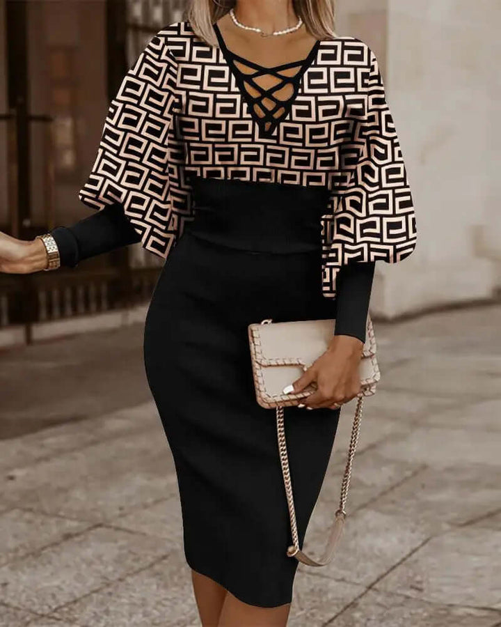 Women's Geometric Print Two-Piece Set