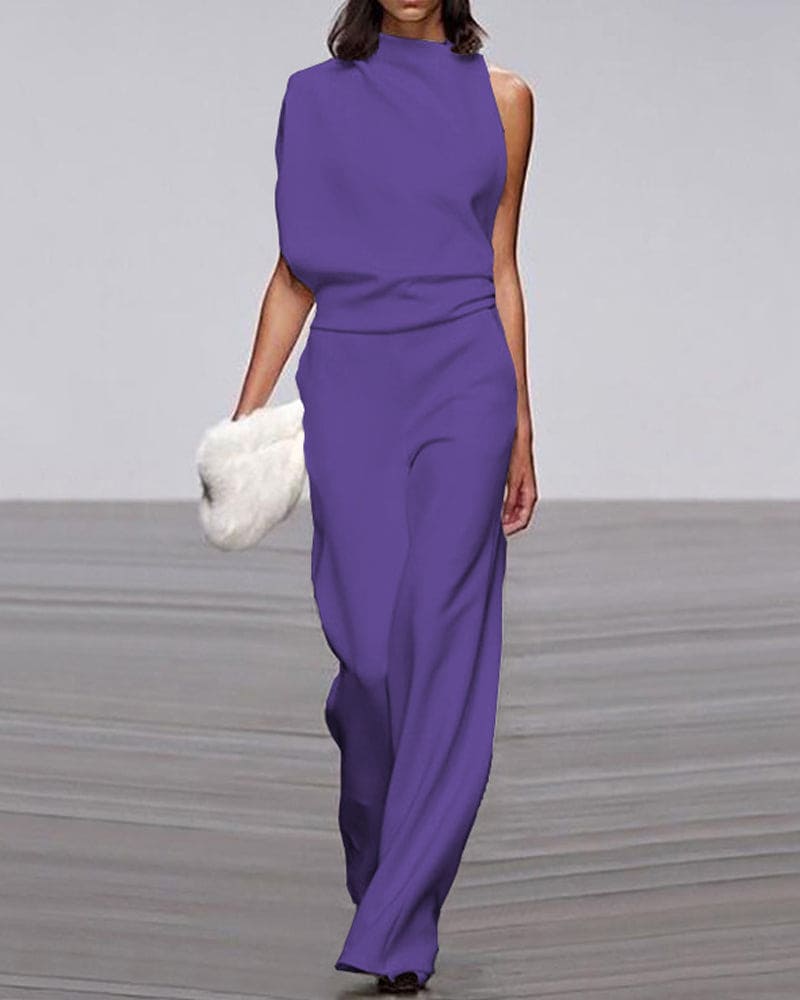 Women's Sleeveless Wide Leg Jumpsuit