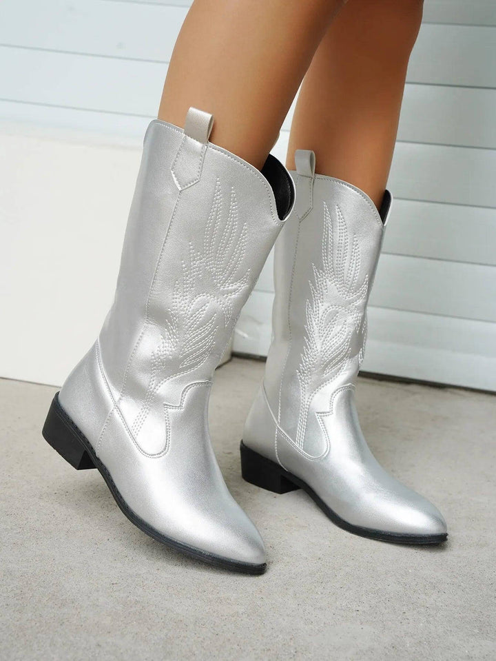 Women's PU Leather Cowboy Boots