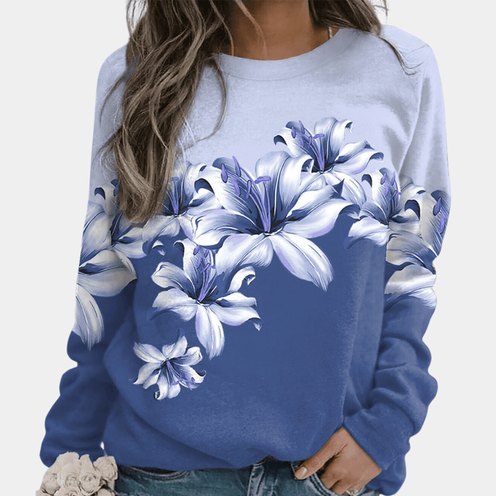 Women's Floral Print Relaxed Fit Sweatshirt