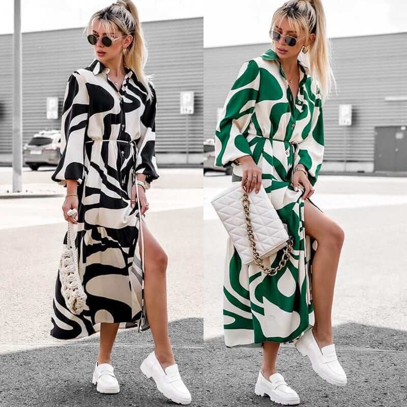 Elegant Maxi Dress - Flowing Polyester Gown