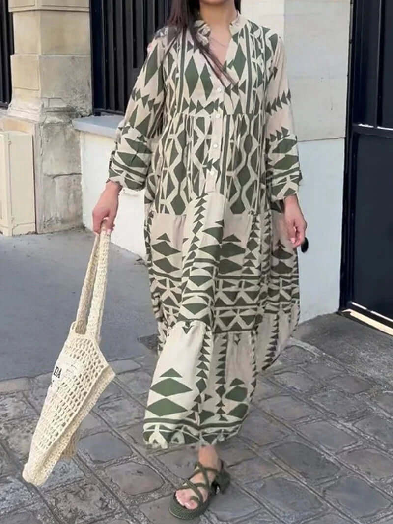 Women's Geometric Maxi Dress