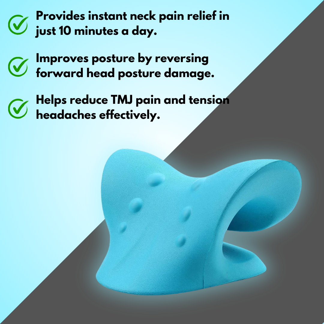 "Cervical traction device for neck and shoulder pain relief, ergonomic design, customizable stretch, durable wellness tool"