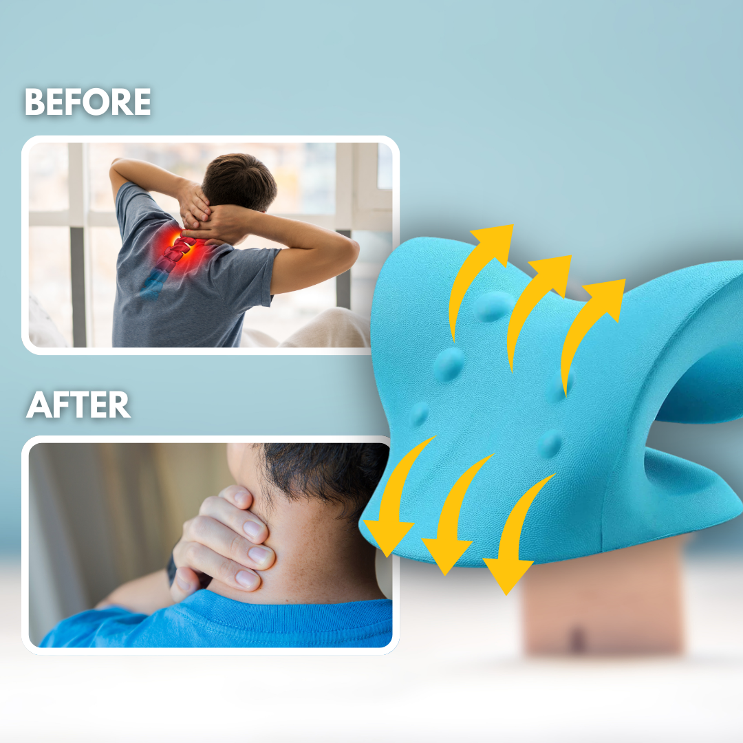 "Cervical traction device for neck and shoulder pain relief, ergonomic design, customizable stretch, durable wellness tool"