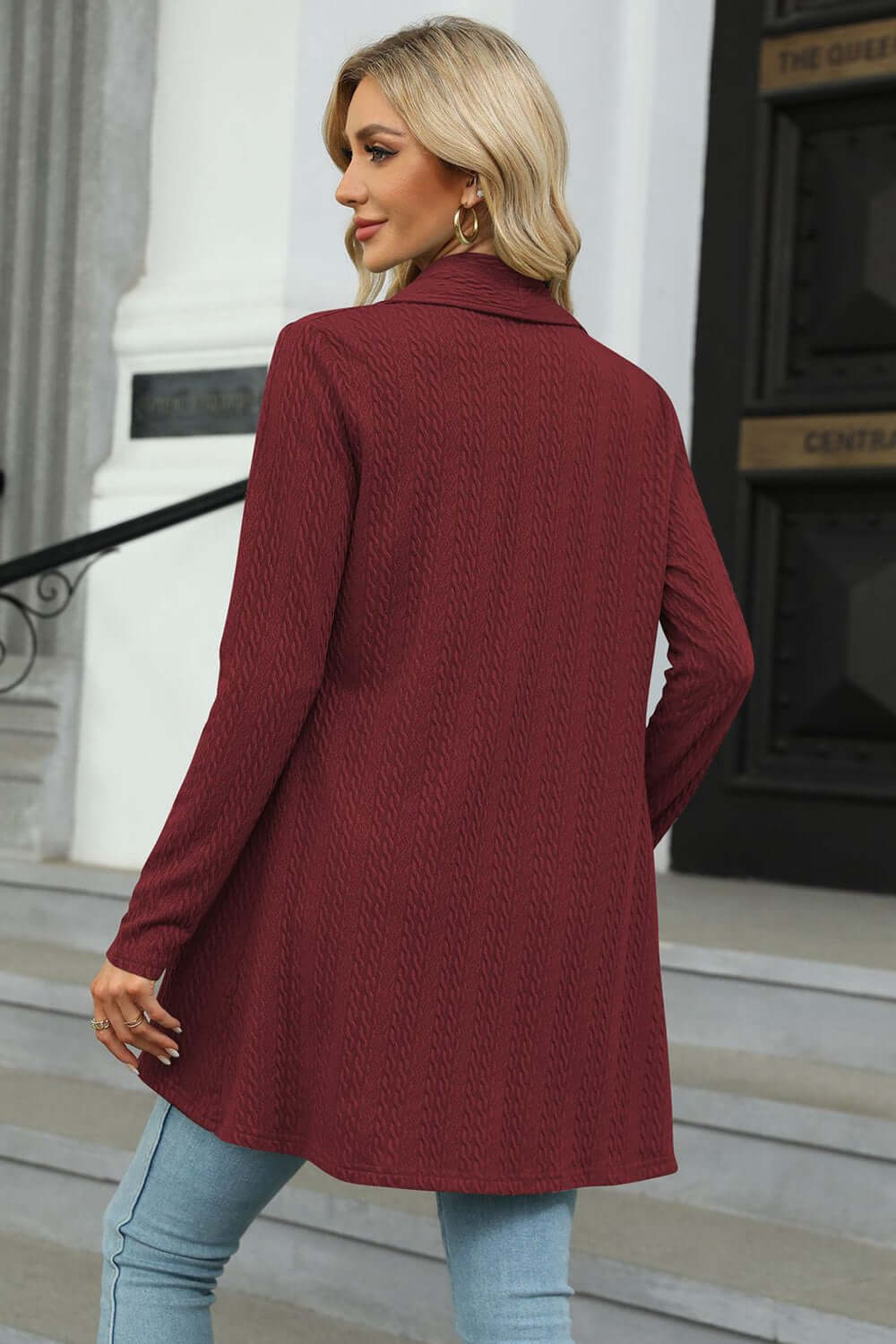 Women's Casual Longline Open Cardigan
