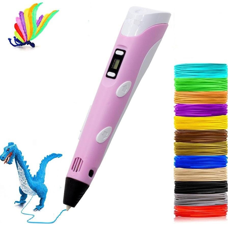 Children using a colorful 3D printing pen to create vibrant, eco-friendly designs, ideal for artistic projects.