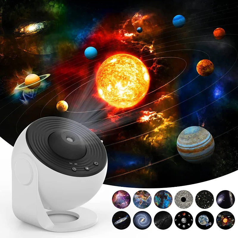 Children's Starry Sky Projector with USB, displaying colorful galaxy patterns on walls, creating a soothing bedtime ambiance.