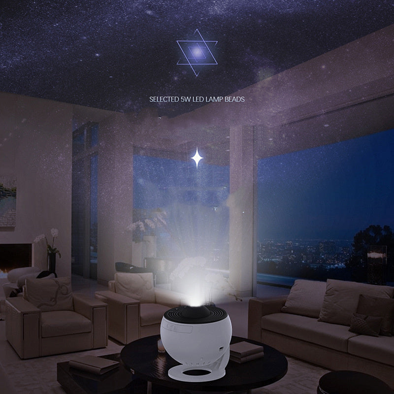 Children's Starry Sky Projector with USB, displaying colorful galaxy patterns on walls, creating a soothing bedtime ambiance.