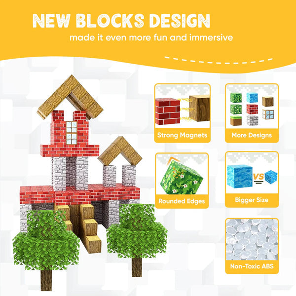 "Colorful 100-piece magnetic STEM building blocks set for kids, perfect for creative, educational play and construction."
