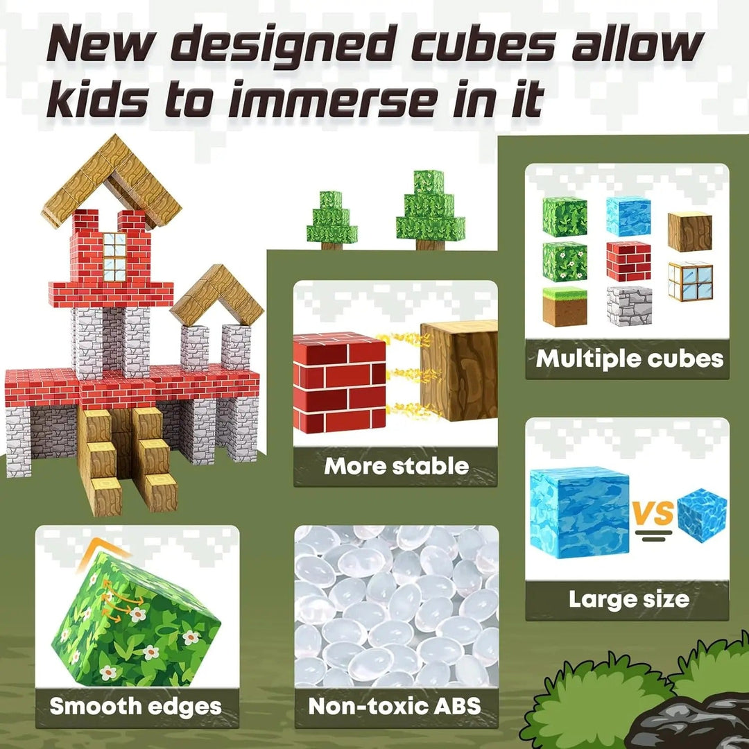 "Colorful 100-piece magnetic STEM building blocks set for kids, perfect for creative, educational play and construction."