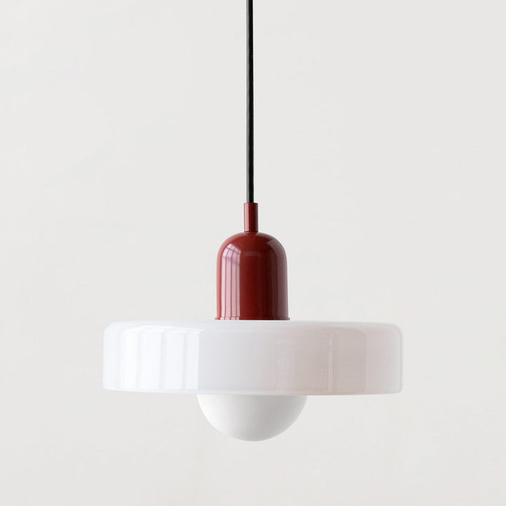 Colorful Bauhaus pendant light with vibrant stained glass design in white, orange, and green. Ideal ceiling lamps for home de
