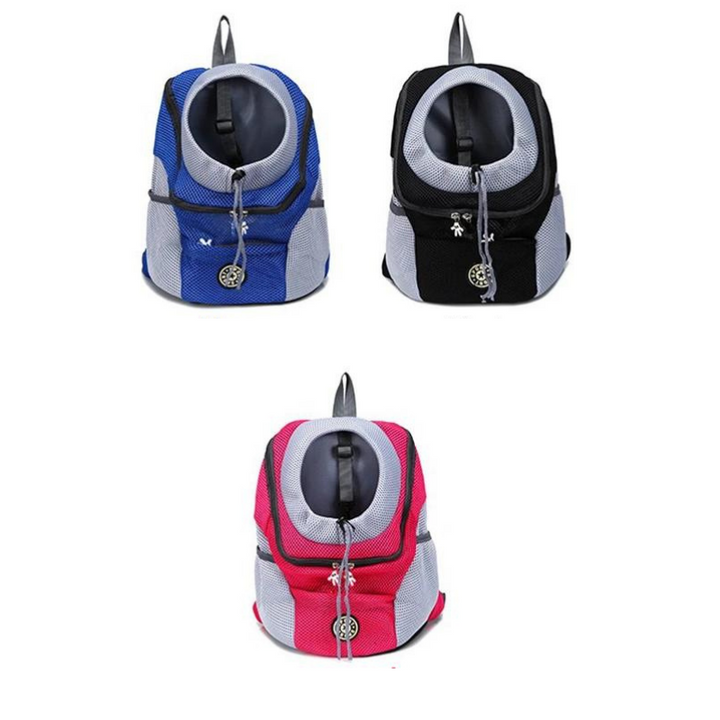 "Comfortable pet carrier backpack for outdoor adventures with adjustable straps, breathable fabric, side view in stylish colo
