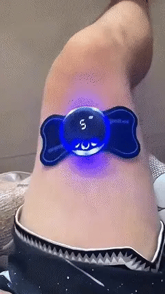 Compact device offering sciatica relief and cognitive therapy, featuring ergonomic design and integrated EMS massage patches.