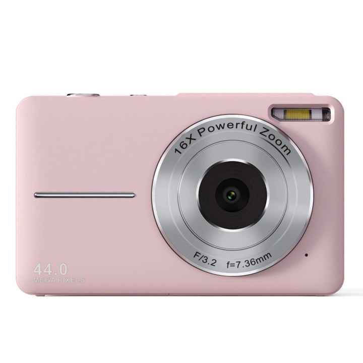 "Compact digital camera for teens, 44MP, 1080P, 16X zoom, 2.4-inch LCD, portable design"