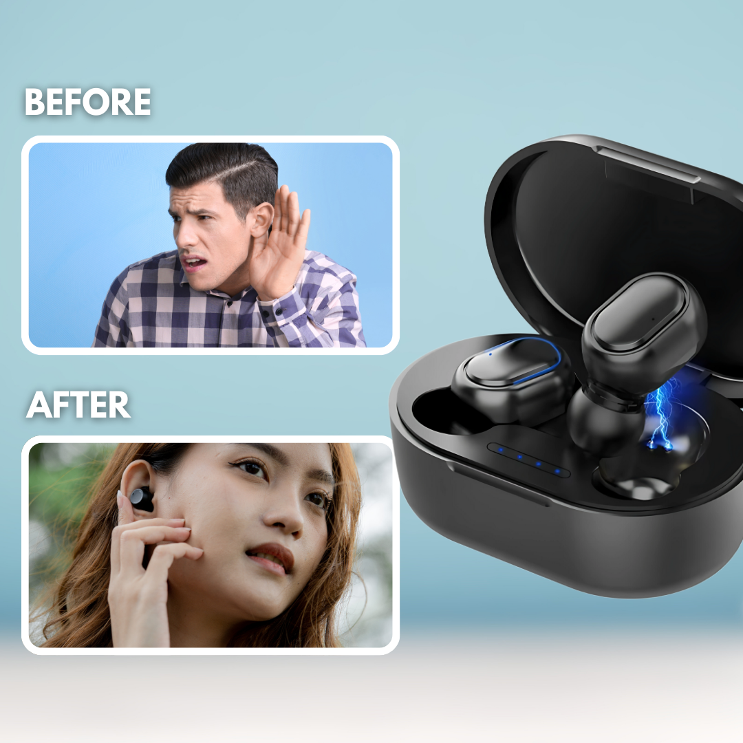 Compact, rechargeable hearing aid with behind-the-ear design for clear sound. Ideal for mild to moderate hearing loss.