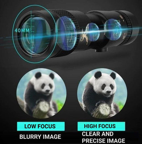 "Compact waterproof monocular telescope with 10x zoom, night vision, and smartphone compatibility for outdoor adventures."