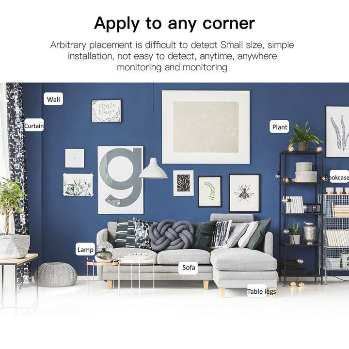 Compact WiFi Camera 1080P with night vision and motion detection, sleek design for discreet home or office surveillance.