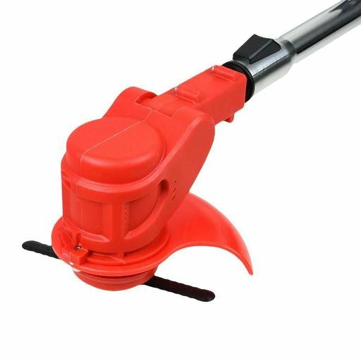 Cordless lightweight electric weed eater in use, showcasing compact design and ergonomic features for easy garden maintenance