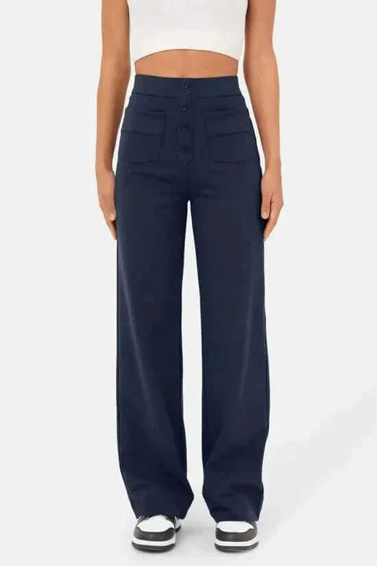 Women's High-Waisted Casual Trousers