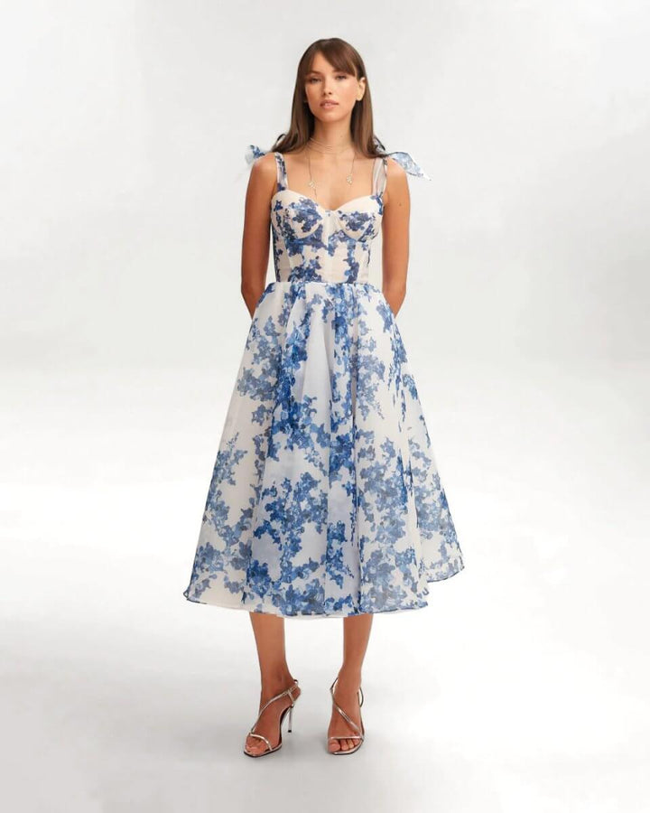 Elegant Blue Midi Dress