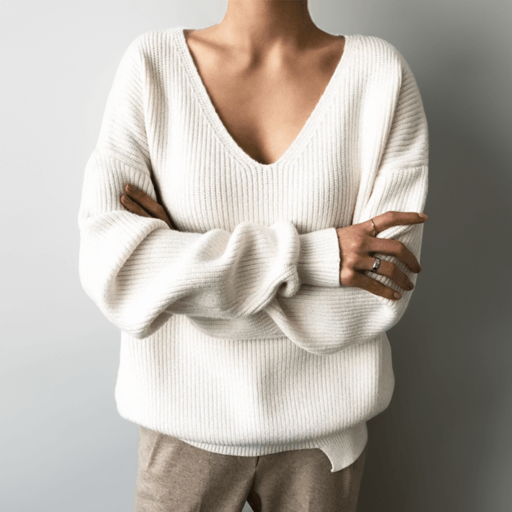 Women's Relaxed Fit V-Neck Sweater