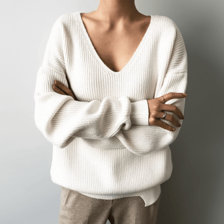 Women's Relaxed Fit V-Neck Sweater