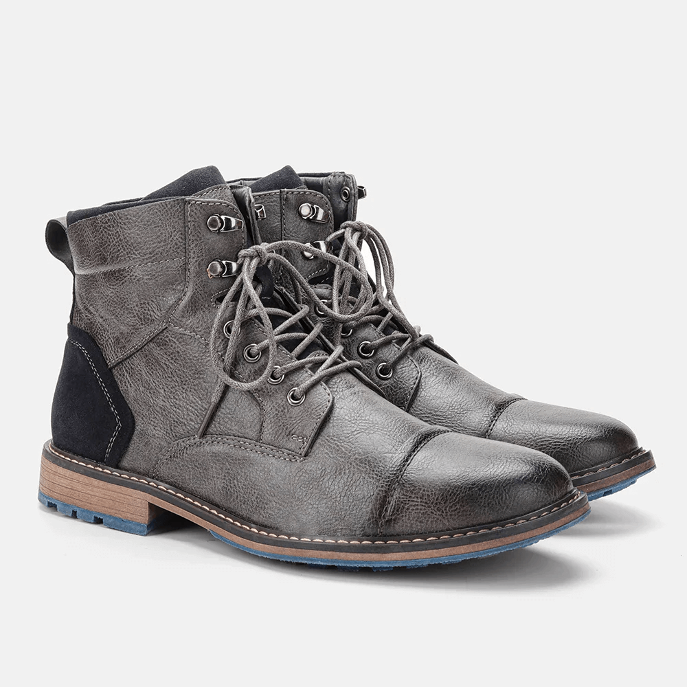 Men's Durable PU Leather Ankle Boots