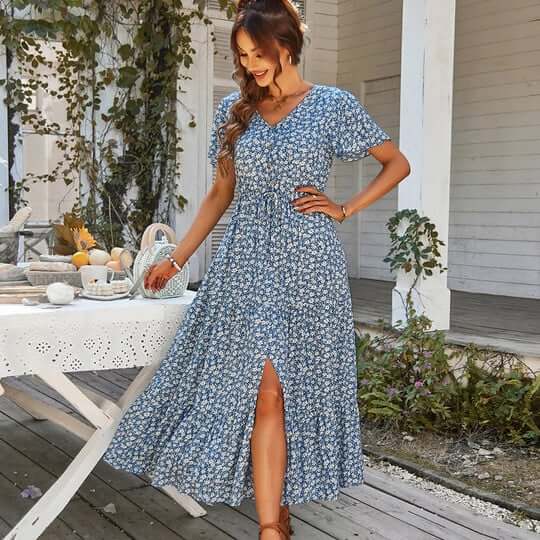 Women's Floral Print Midi Dress