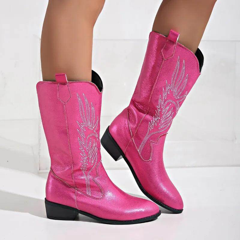 Women's PU Leather Cowboy Boots