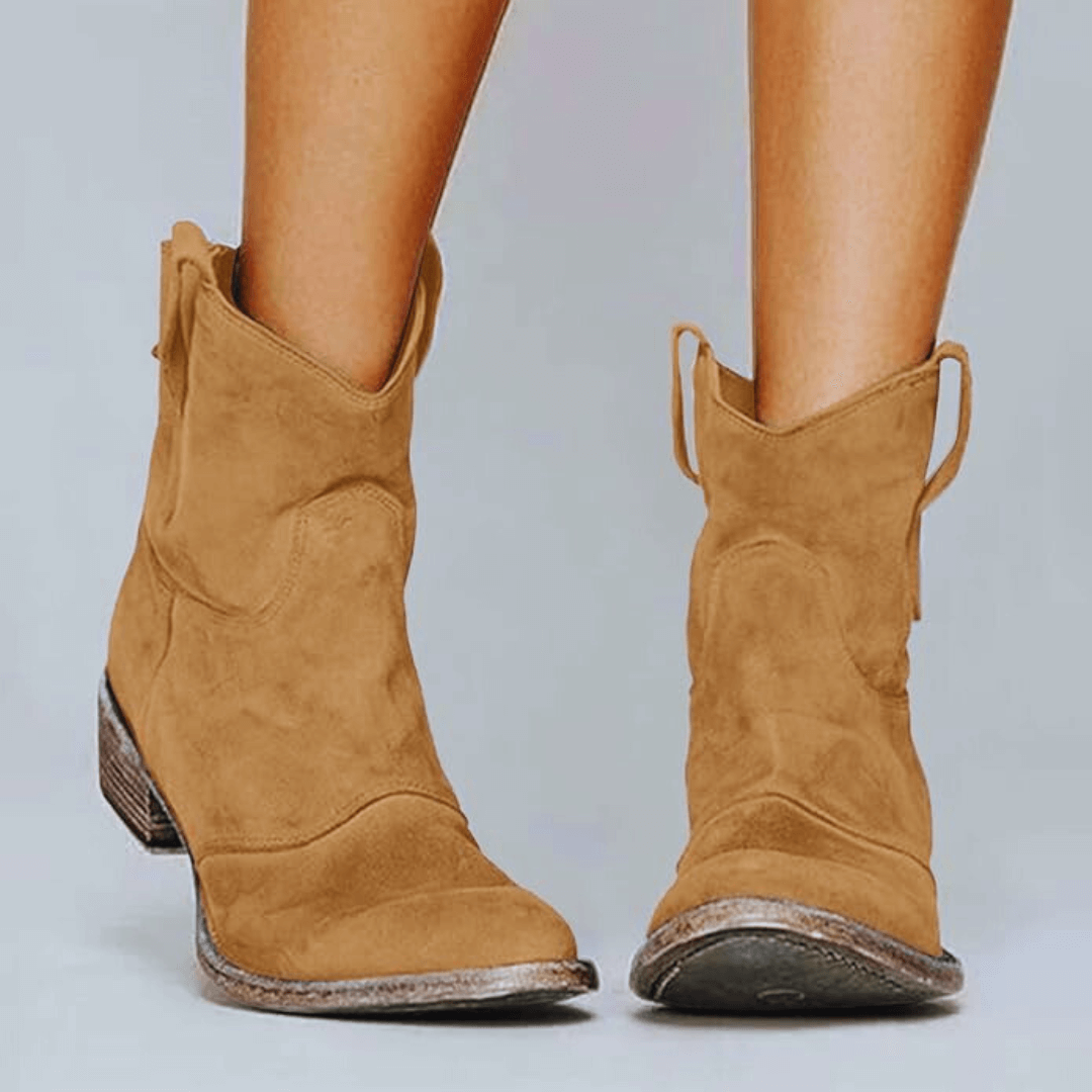 Women's Vintage Leather Cowboy Ankle Boots