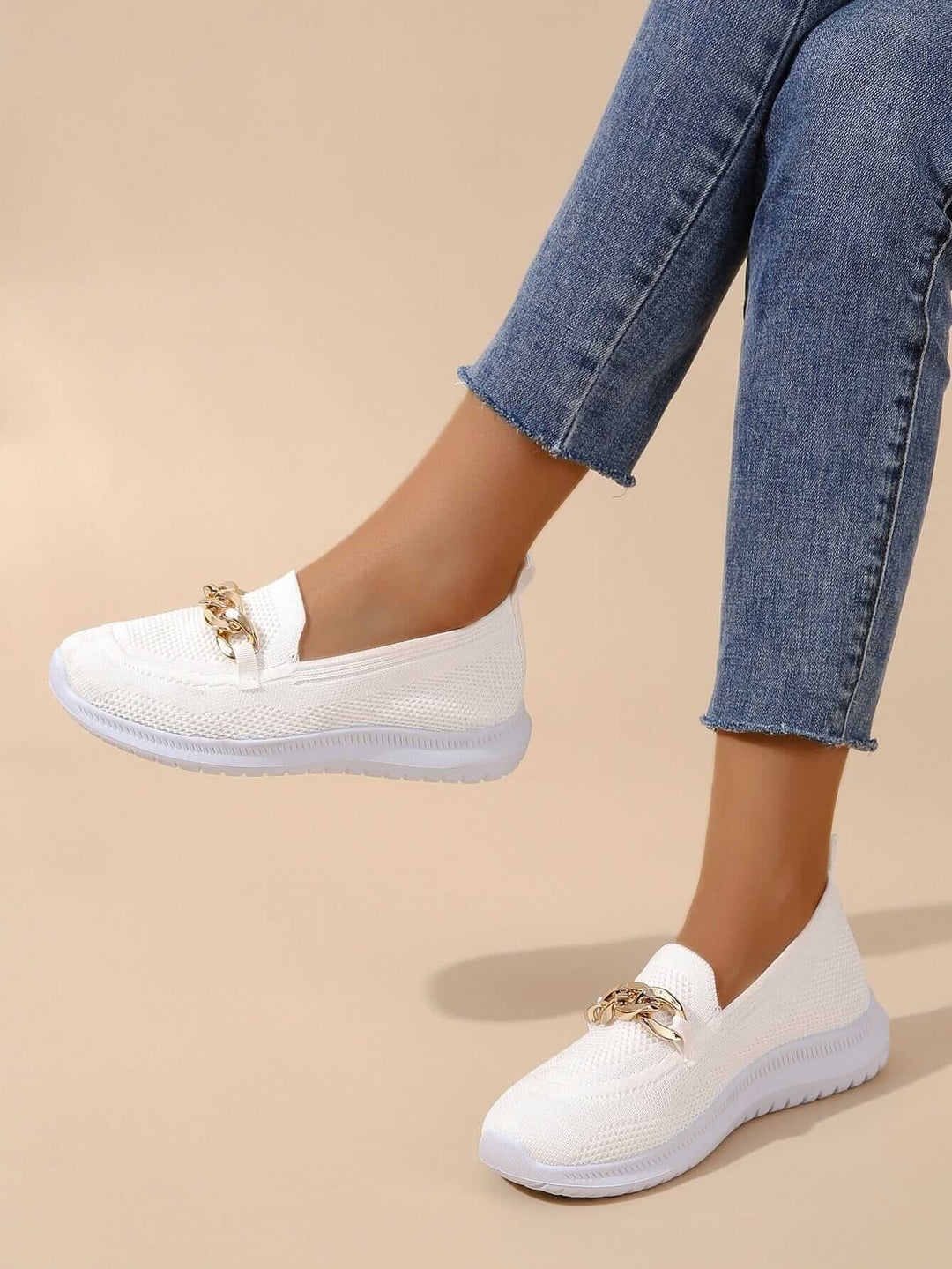 Women's Breathable Chunky Sneakers with Chain