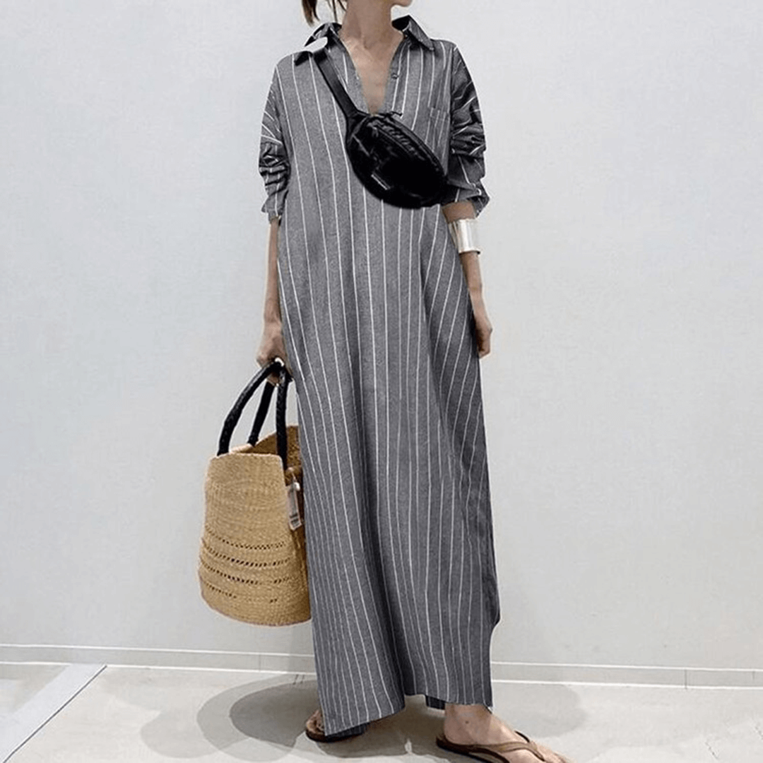 Striped Maxi and Flowing Summer Dress