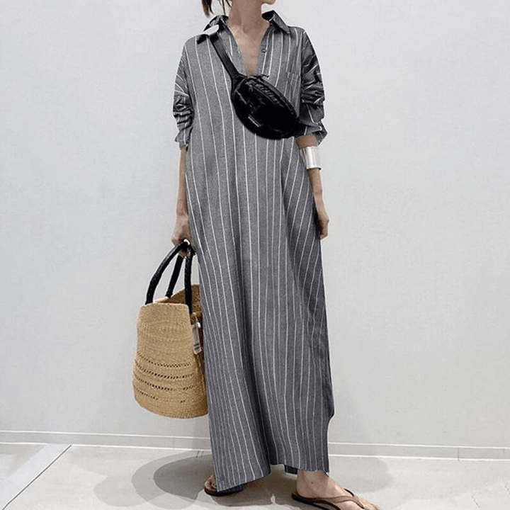 Striped Maxi and Flowing Summer Dress