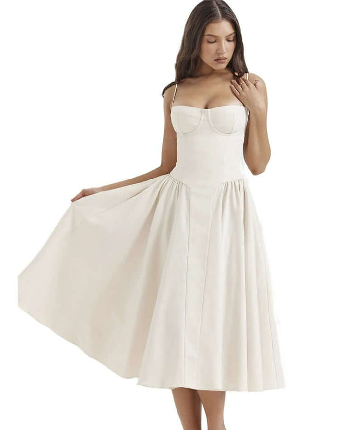 Women's Elegant Bustier Midi Dress
