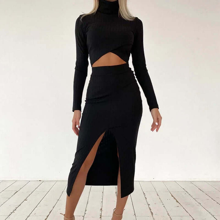 Women's Ribbed Knit Two-Piece Set