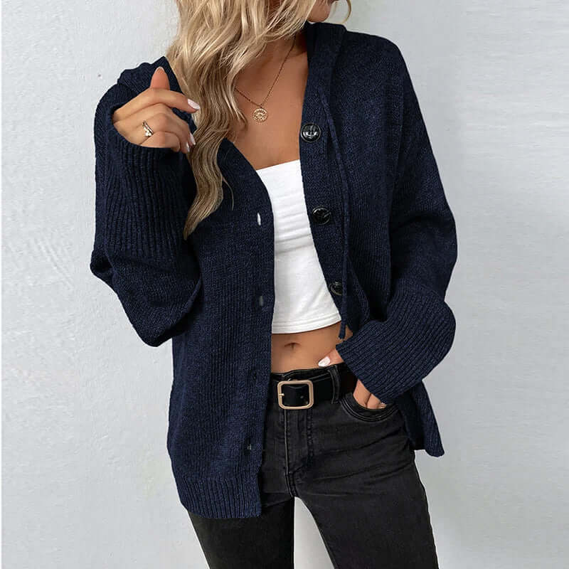 Women's Hooded Knitted Cardigan