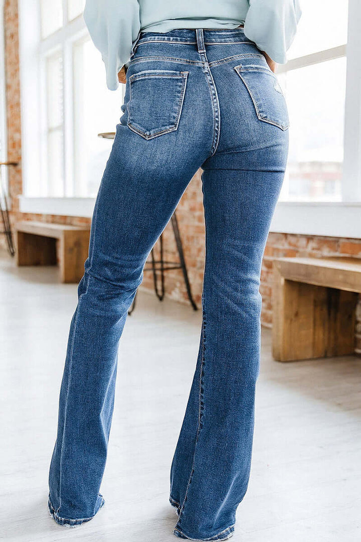 Women's Slim High-Waist Flared Jeans