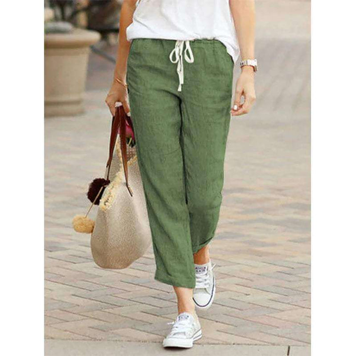 Women's Relaxed Fit Cropped Drawstring Trousers